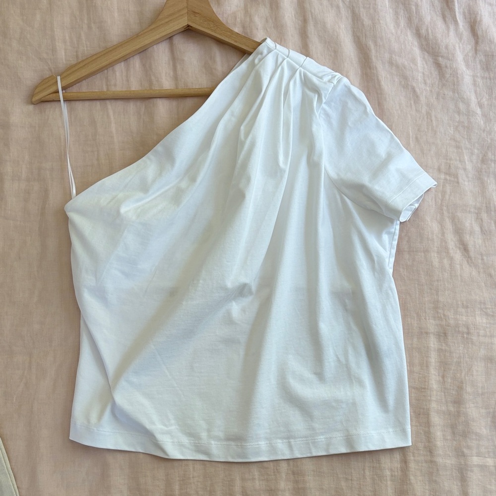 One-Shoulder White Top